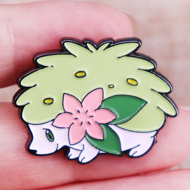 Pokemon Shaymin Enamel Pin Kawaii Elf Hedgehog Brooches Lapel Pins for  Backpack Briefcase Badges Fashion Jewelry Accessories - AliExpress